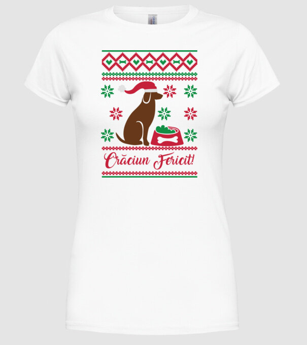 crăciun fericit model alb pe tricou