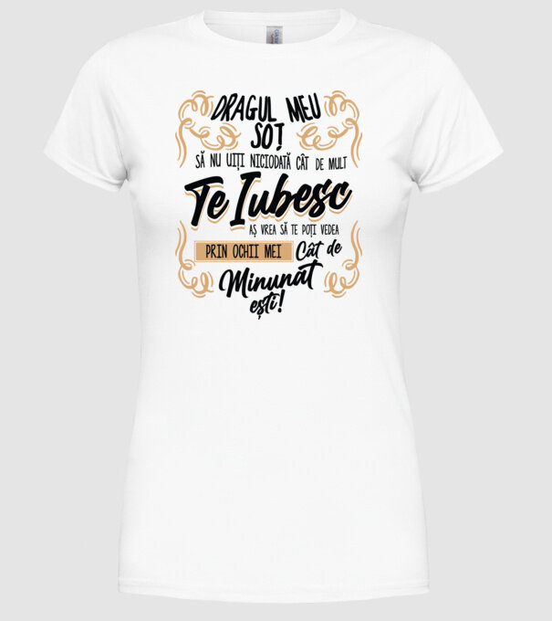 Dragul Mea soț model alb pe tricou