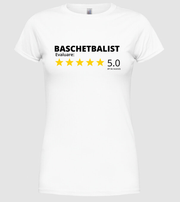 Evaluare 5 BASCHETBALIST model alb pe tricou