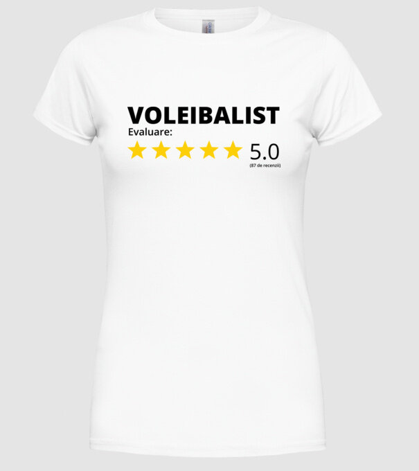 Evaluare 5 VOLEIBALIST model alb pe tricou
