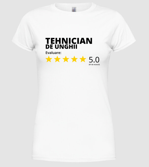Evaluare - TEHNICIAN DE UNGHII model alb pe tricou
