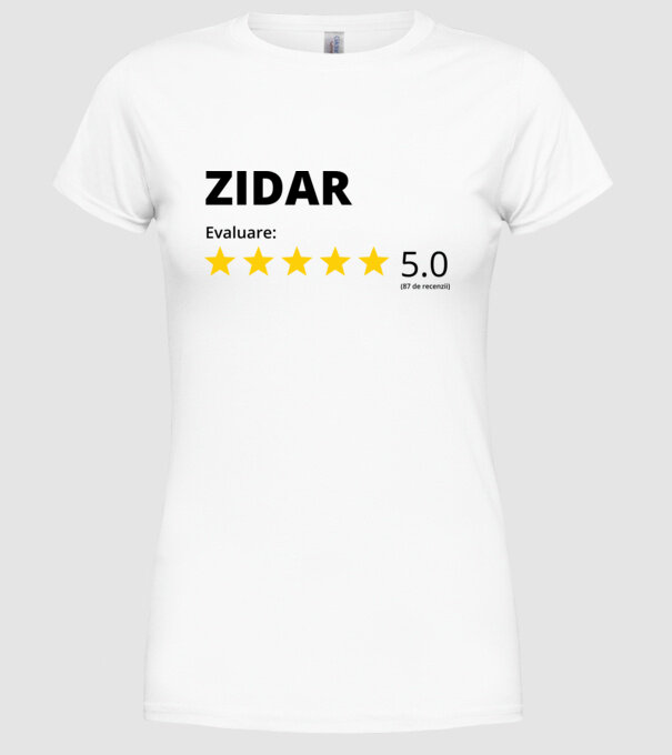 Evaluare - ZIDAR model alb pe tricou