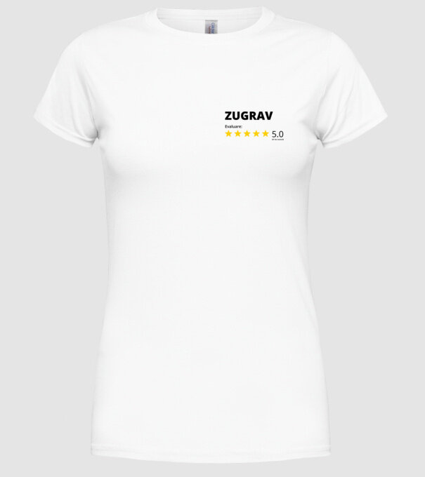 Evaluare - ZUGRAV model alb pe tricou