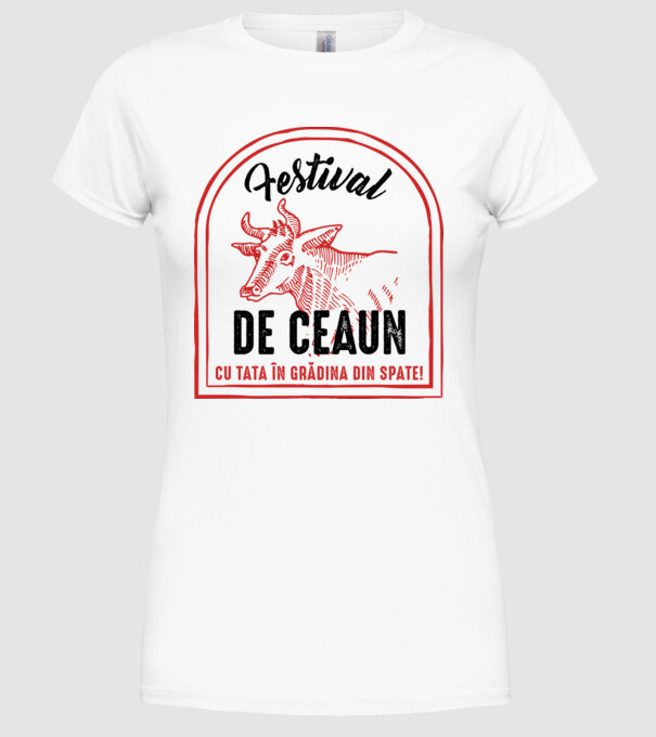 Festival de ceaun - cu tata în grădina din spate! model alb pe tricou