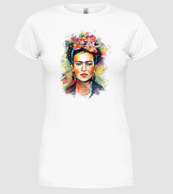 Frida Kahlo model alb pe tricou