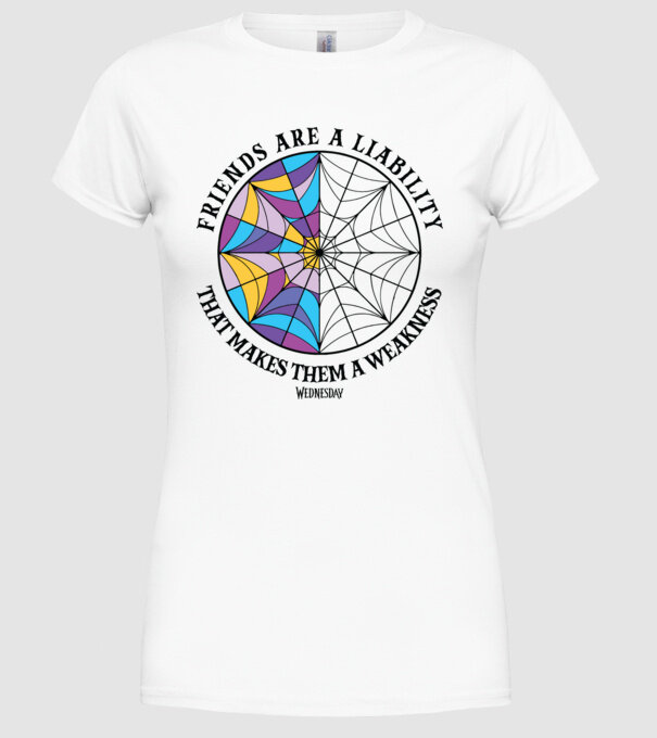 Friends are liability model alb pe tricou