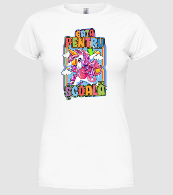 Gata pentru școală D1947707 model alb pe tricou