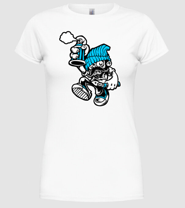 Graffiti model alb pe tricou