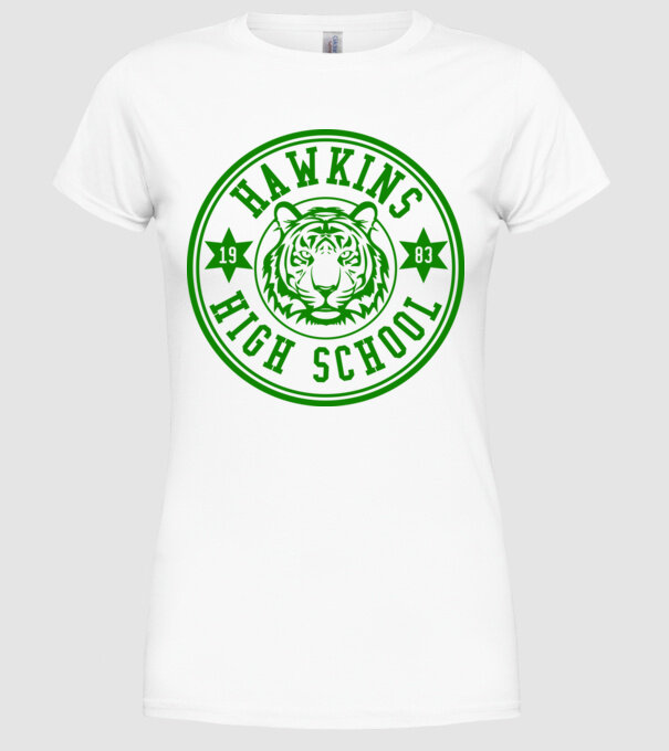 hawkins high school model alb pe tricou