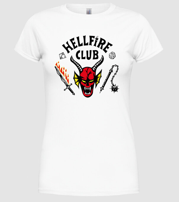 HELLFIRE CLUB model alb pe tricou