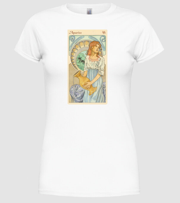 Horoscop Tarot VARSATOR model alb pe tricou