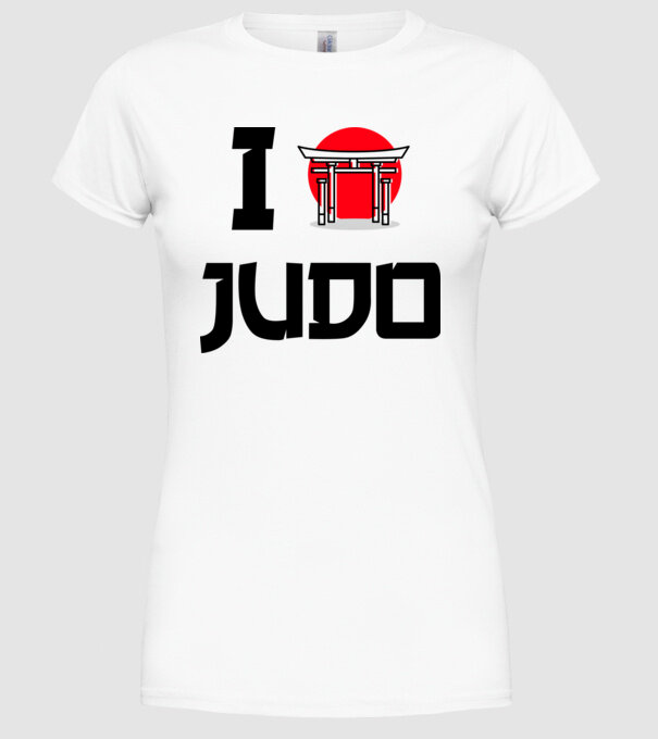 I love Judo model alb pe tricou