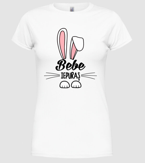 iepuraș bebe model alb pe tricou