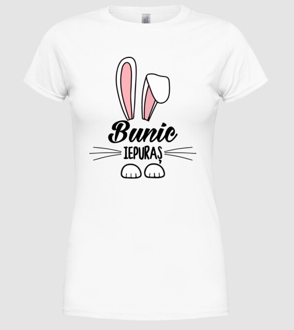 iepuraș bunic model alb pe tricou