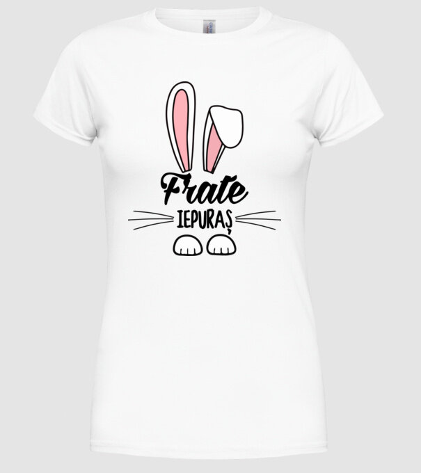 iepuraș frate model alb pe tricou