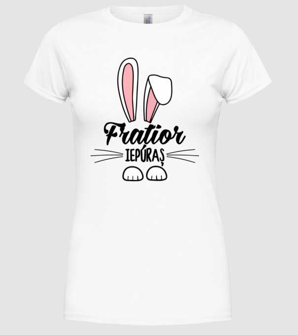 iepuraș frățior model alb pe tricou