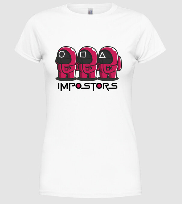impostors squid game model alb pe tricou