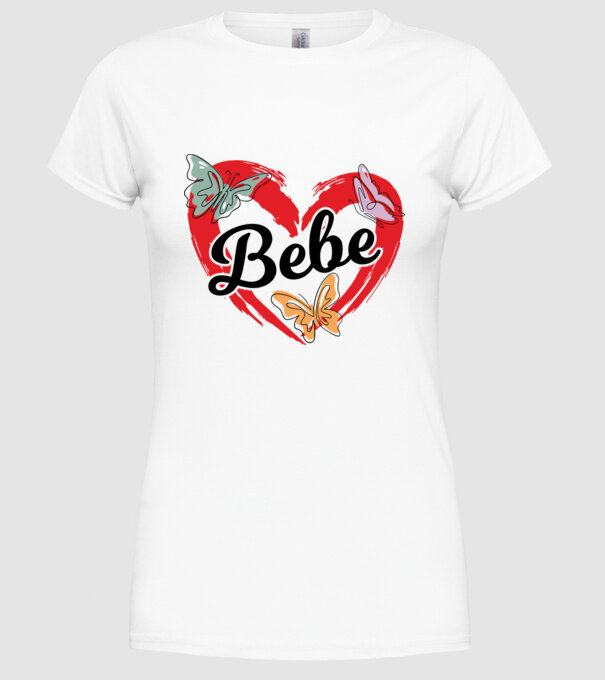 Bebe model alb pe tricou