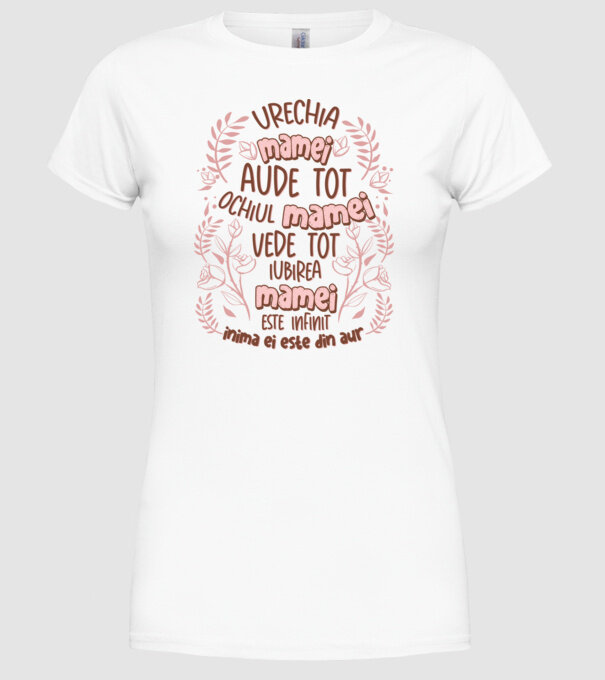 Iubirea mamei este infinit model alb pe tricou