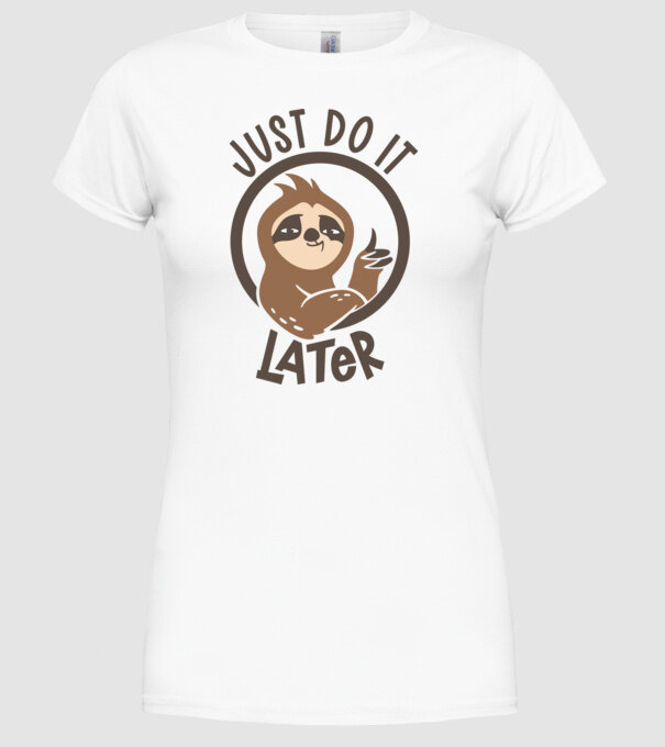 Just do it model alb pe tricou