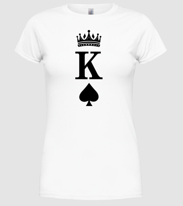 King model alb pe tricou