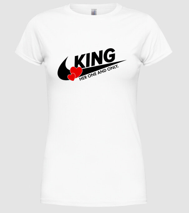 King model alb pe tricou