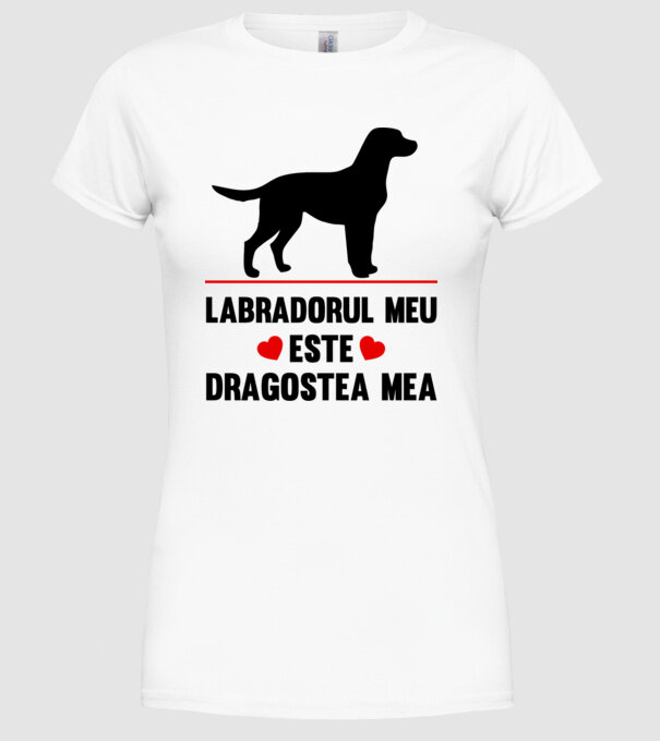 labradorul meu este dragostea mea model alb pe tricou