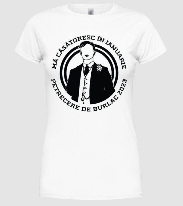 mă căsătoresc în ianuarie model alb pe tricou
