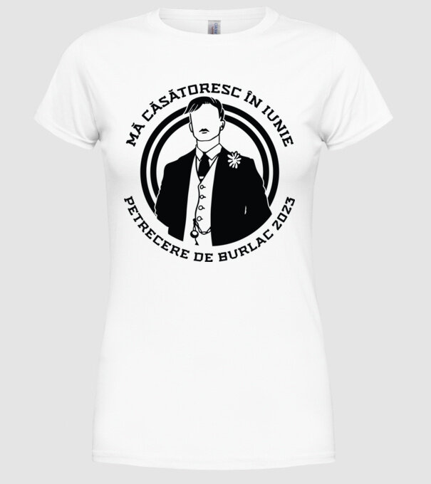 mă căsătoresc în iunie - petrecere de burlac model alb pe tricou