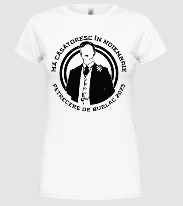 mă căsătoresc în noiembrie - petrecere de burlac model alb pe tricou