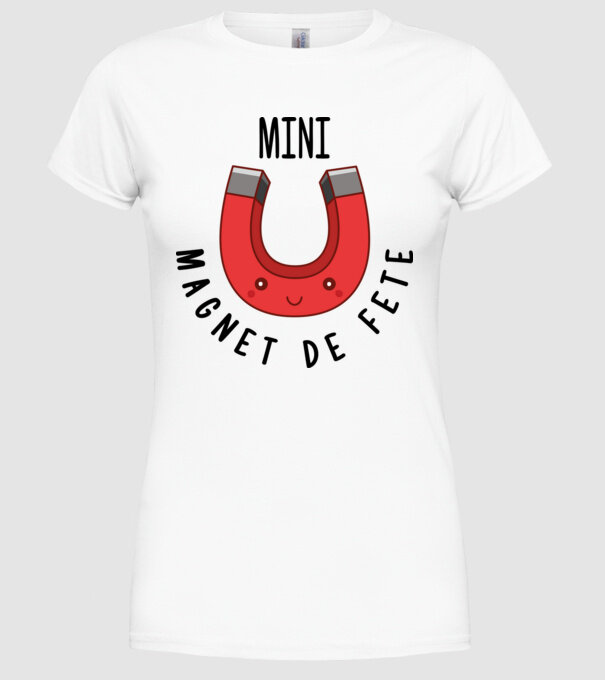 Mini magnet de fete model alb pe tricou