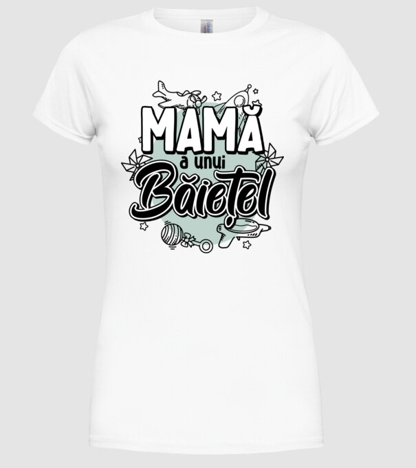 Mamă a unui băiețel model alb pe tricou