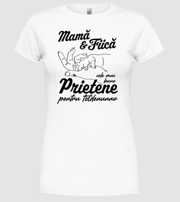 Mamă & fiică - cele mai bune prietene pentru totdeauna model alb pe tricou
