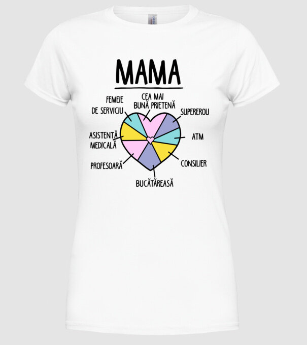 Mama cea mai bună prietenă, supererou model alb pe tricou