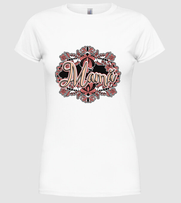 Mamă model alb pe tricou