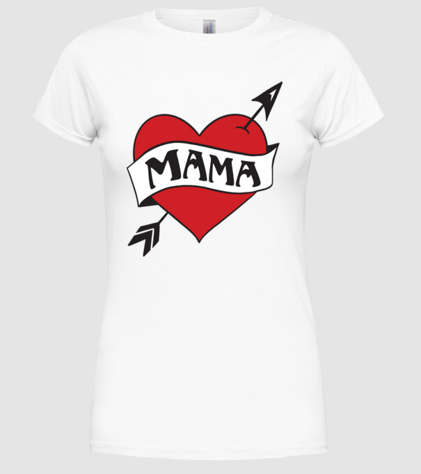 mama model alb pe tricou