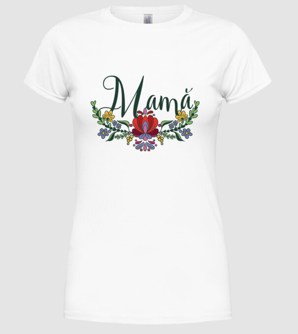 Mamă model alb pe tricou
