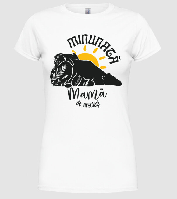 Minunată mamă de ursuleți model alb pe tricou