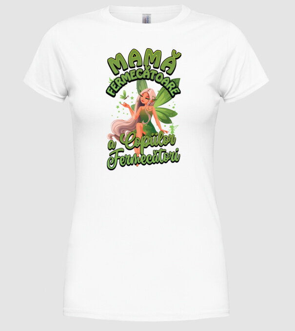 Mamă fermecătoare a copiilor fermecătorit model alb pe tricou