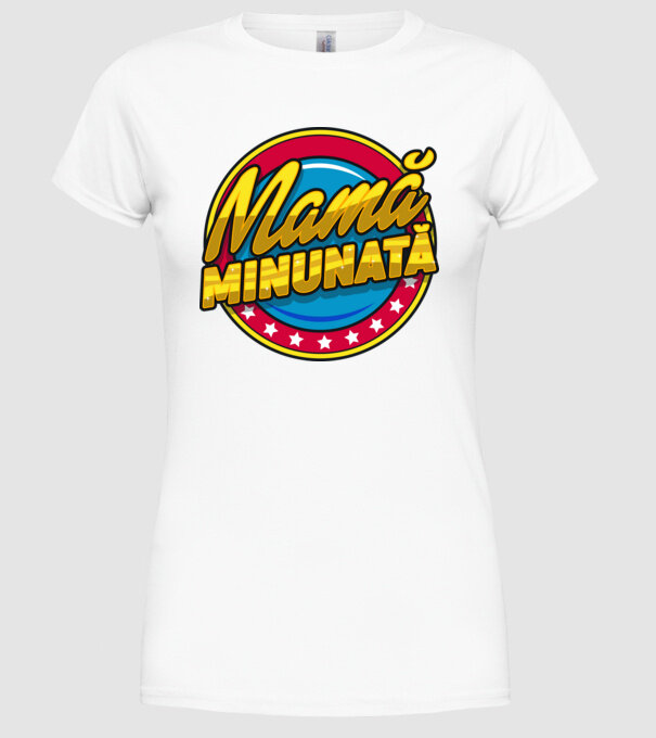mamă minunată model alb pe tricou