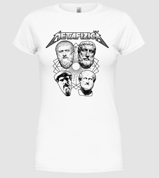 metafizică model alb pe tricou