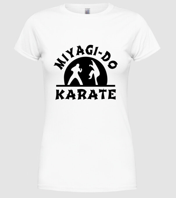 Miyagi-do karate black model alb pe tricou