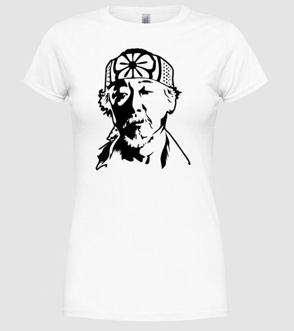 Miyagi head cobra kai model alb pe tricou