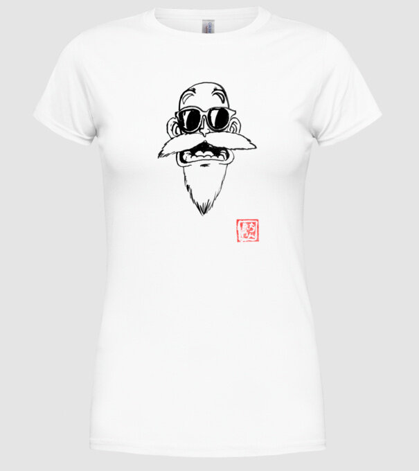 muten roshi art model alb pe tricou