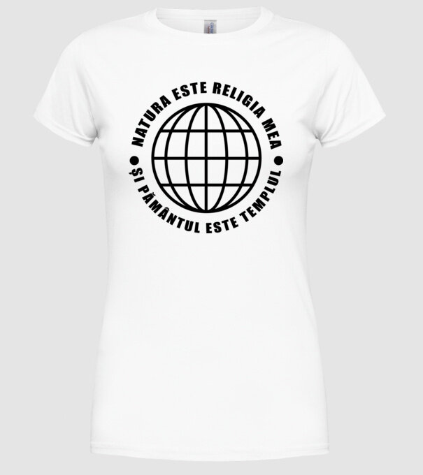 Natura este religia mea model alb pe tricou