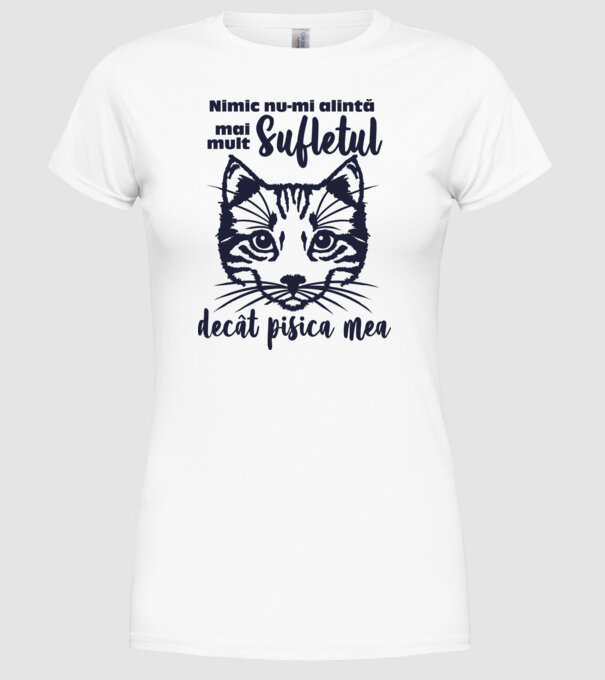 Nimic nu-mi alintă mai mult sufletul decât pisica mea model alb pe tricou