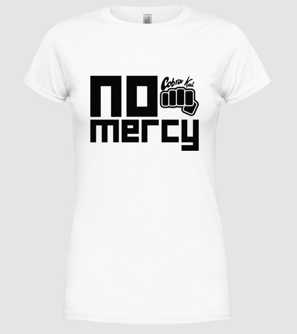 No mercy cobra kai model alb pe tricou