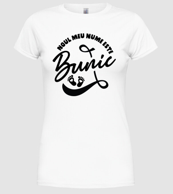 Noul meu nume este Bunic model alb pe tricou