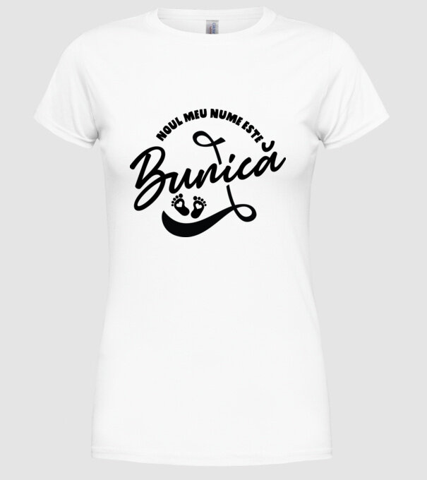 Noul meu nume este Bunică model alb pe tricou