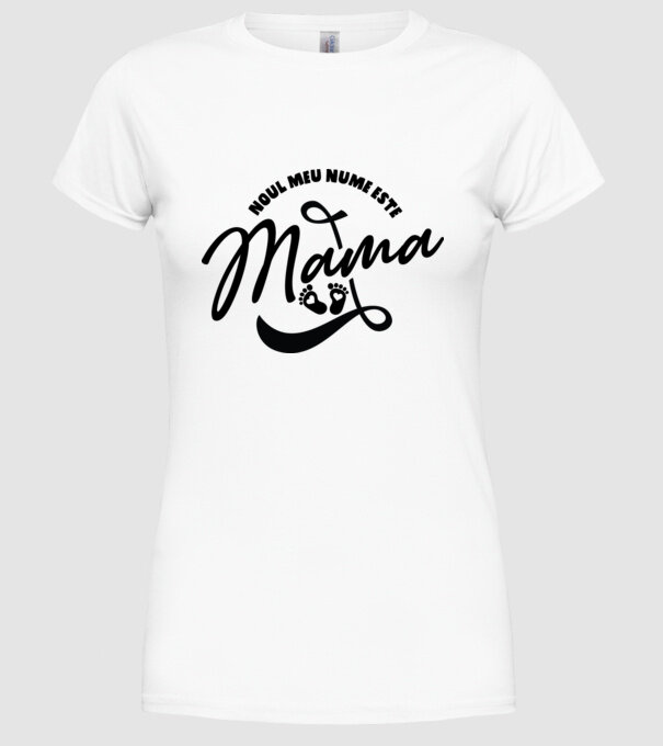 Noul meu nume este Mama model alb pe tricou